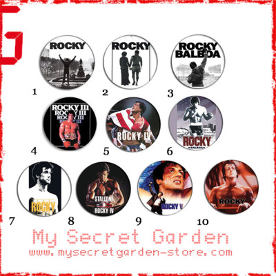 Rocky - Movie Pinback Button Badge Set ( or Hair Ties / 4.4 cm Badge / Magnet / Keychain Set )